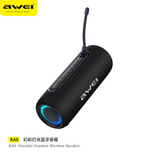 Awei использует многомерный динамик Bluetooth KA8 блестящий свет IPX5 водонепроницаемый тандемный аудио портативный стерео Bluetooth динамик