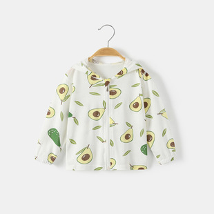 Baby sun protection clothing children's sun protection clothing spring and autumn thin coat for boys and girls pure cotton breathable baby air conditioning shirt summer clothing
