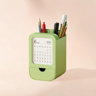 Pen Holder Multifunctional Creative Desk Calendar 2025 Calendar Office Storage Desktop Student Dormitory