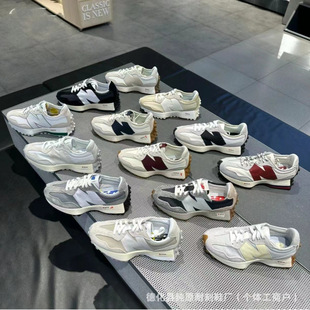 Putian Pure Original NB327LAB Yuanzu Grey Running Shoes Wine Red ka Classic Retro Jogging for Men and Women