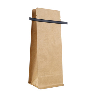 Brown Packing Paper Colorful Eight-Side Seal Food Packaging Self-Standing Coffee Bean Aluminum Foil Roll Edge Bag Cat Food Snack Self-Sealing Packaging