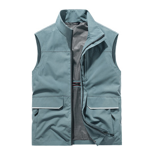 Multi-pocket vest men's thin logo director photographer fishing reporter tooling vest quick-drying vest printing