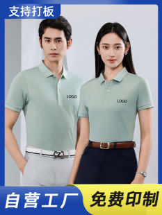 Cool High-end Work Clothes Customized Polo Shirt Printing Group Lapel T-Shirt Customized Embroidered Work Clothes Short-sleeved Summer Clothes