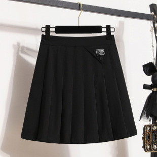 Real Shot of Large Size Thin Korean Style Suit Pleated Skirt Loose A-Line Skirt Three-Color High Waist Slimming Look Short Skirt