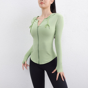Sportswear Coat Women's 2023 Autumn New Running Casual Hooded Zipper Sweatshirt Quick-drying Gym Yoga Clothes