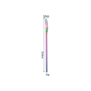 Japanese-style 304 Stainless Steel Fruit Fork Coffee Mixing Spoon Long Handle Ice Spoon Dessert Spoon Cake Fork Mixing Bar Spoon