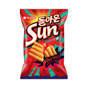 Imported from South Korea, Orion Sun Corn Chips Spicy/Garlic Flavor 80g Wave Puffed Potato Chips Casual Snacks