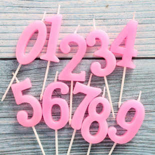 Wholesale Digital Candle Medium Pink Separately Wrapped Digital Kids Year One Birthday Cake Baking Decorative Candle