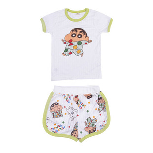 New Japanese Style Breathing Cotton New Summer Short-sleeved Shorts New Style Small and Medium-sized Boys and Girls Breathable
