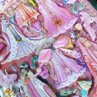 3d three-dimensional national fashion ancient style stickers dressing and dressing stickers girl's ancient costume stickers ancient style large double layer baby New