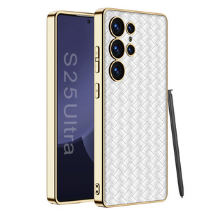 Применимо Samsung s25plus чехол для телефона S25Ultra тканый гальванический чехол для мобильного телефона трансграничный защитный чехол