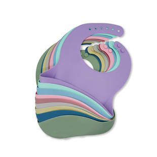 Children's silicone bib food grade baby rice bag waterproof dirty mouth bag cross-border silicone food supplement bib wholesale