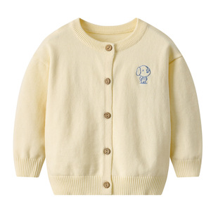 Children's Coat Pure Cotton Spring and Autumn Fashionable Sweater for Boys and Girls Children's Cardigan Autumn and Winter Baby's All-match Sweater