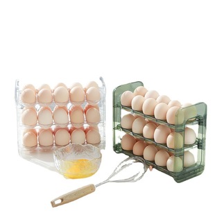 Flip egg box refrigerator side door egg tray kitchen egg rack refrigerator storage box PET innovative egg rack