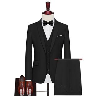 Men's spring and autumn youth slim suit suit suit men's suit three-piece bridesmaid Group dress wedding formal wear