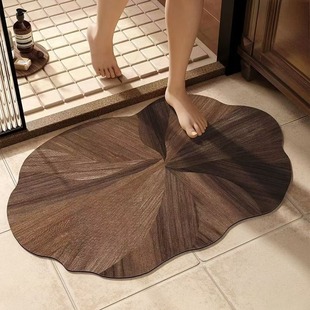 Special-Shaped Lotus Leaf Dirty Resistant Bathroom Foot Mat Bathroom Water Absorbent Quick-drying Floor Mat Household Non-slip Diatom Mud Door Mat