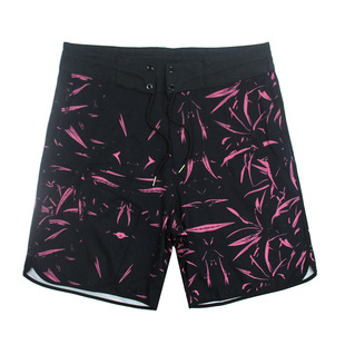 Full Print Leaf Quick Dry Stretch Surfing Shorts 2024 Summer Sanya Vacation Leisure Sports Beach Pants Men