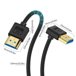 Силиконовый HDMI2.1 тонкий провод поддерживает разрешение 10K96Hz 8K60HZ Совместимость 4K240HZ @ 4K144HZ