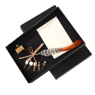 Creative retro feather pen suit graduation gift foreign trade cross-border new feather pen box manufacturers wholesale