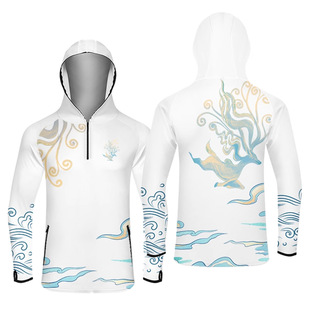 Summer Ice Silk Breathable Fishing Sunscreen Custom LOGO Team Team Competition Service Luya Sea Fishing Service