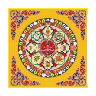 Tibetan Buddha Hall Background Wallpaper Ceiling Xiangyun Wallpaper Whole House Set Temple Lotus Ceiling Auspicious Eight Treasures Wallpaper