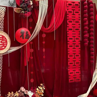 Wedding ceiling cloth curtain wedding stage gauze curtain decoration Chinese wedding scene wedding room stair layout props