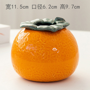 Grand Gedali Desktop Decorative Container Ornaments Creative Orange Vase Ceramic Hydroponic Flower Pot Green Arochus Hydroponic Plant