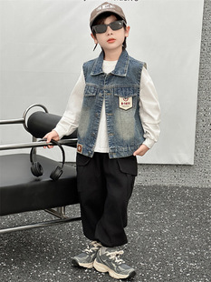 Boys' Vest Autumn 2024 Children's Boys' Vest Korean-style Men's Fashionable All-match