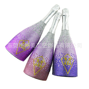 Cross-border Bar Champagne Bubble Wine Bottle Sticking Diamond Processing Diamond Preservation Wine Wine Bottle Wine Cork Glass Bottle Diamond