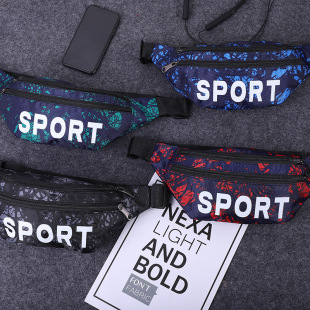 Factory wholesale men's and Women's Printing fashion large letter camouflage waist bag color style stall hot sale