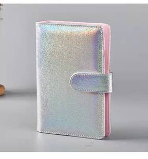 Small Fresh Macaron Colorful Laser A5 Loose-leaf Notebook PU Cover Storage Book Hand Book Binding Shell