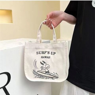 Lunch Box Bag Snoopy Canvas Handbag small size Portable Fashion Mummy Bag Large Capacity Tote Bag Lunch Bag DY