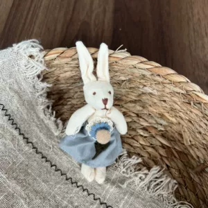 Тканевая брошь-зайчик из хлопка и льна наполнитель для DIY