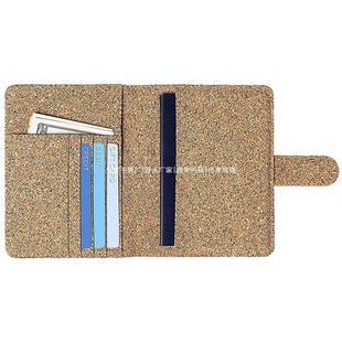 Cross-Border Cork Passport Bag Pu Buckle Bark Cork Passport Holder Cork Rfid Ticket Holder Customization Factory