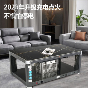 Gas and Electric Dual-purpose Electric Heating Table Natural Gas Heating Stove Coffee Table Heating Table Household Living Room Rectangular Multi-function