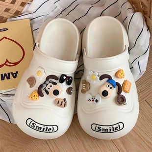 Cave shoes women's summer outdoor 2023 beach sandals thick bottom soft bottom excrement feeling Baotou home summer slippers wholesale