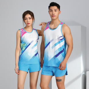 Student Physical examination track and field training clothes suit men's and women's running marathon quick-drying sports competition clothes vest breathable