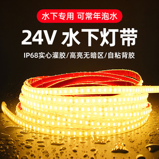 Waterproof light strip solid silicone can be cut self-adhesive engineering outdoor lighting light strip low voltage 24V underwater light strip