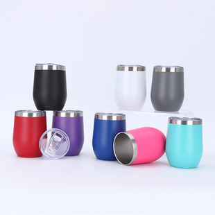 Portable Simple 12oz Egg Cup Foreign Trade Hot Selling 304 Stainless Steel Double-Layer Vacuum U-Belly Thermos Cup