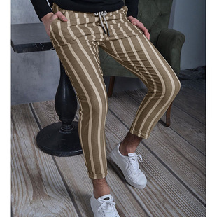 Foreign trade for Europe and the United States summer double stripe casual leggings wish AliExpress Amazon explosions cross-border men's clothing