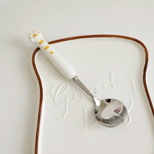 Spoon high-value tableware ins Wind cute tiger Net red cartoon dessert spoon small spoon wholesale Jieyang ceramic spoon