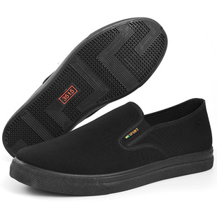 3515 strong men's breathable middle-aged and elderly dad shoes casual soft sole shoes hotel black work shoes non-slip