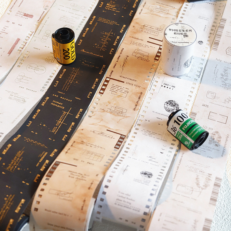 Beautiful Day Dream Back Film Collection Series Film Theme Die-Cut Tape Casual Black and White Film Easiest for Match