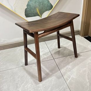 North American Black Walnut Wood Yuanbao Stool New Chinese Style Solid Wood High Stool Home Tea Table Bench Long Saddle Tea Table Stool