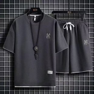 New Arrival Half Sleeve Shorts Artistic Casual suit Harajuku Trendy Ins Japanese Style Fashionable Summer T-Shirt for Men