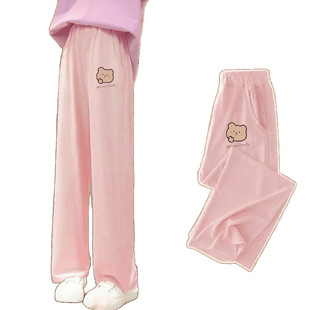 Girls' Wide-Leg Pants Mint Mambo Summer Ice Silk Cartoon Children's Versatile Thin Mosquito-Proof Pants for Toddlers and Young Children