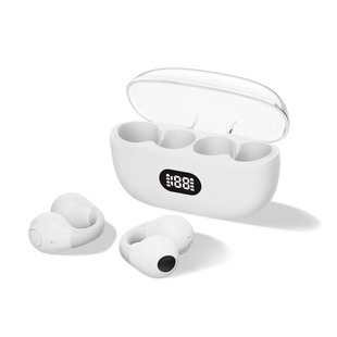 Ear clip type wireless bluetooth headset air conduction noise reduction does not enter the ear clip earrings sports digital display headset long wear does not hurt