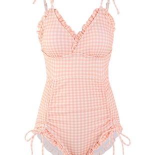 Japan and South Korea Cross-border Special for Sweet Girls Drawstring Sling Small Chest Gathering One-piece Triangle Hot Spring Holiday Swimsuit Women