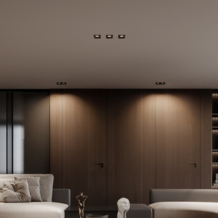 led Embedded Double-head Spotlight Home Hotel Shop Deep Anti-glare Bean Bile Lamp Without Main Light Square cob Spotlight Aluminum