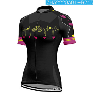 2024 Summer Cross-border Independent Station Creative 3D Printed Short-sleeved Riding Suit Women's Summer Sports Top